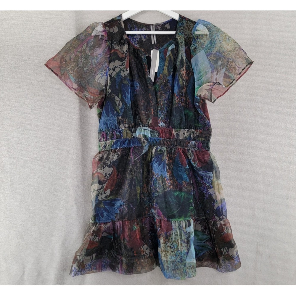 Anthropologie Dress Somerset Organza Forest Fairy Whimsigoth Mini NEW Size XL